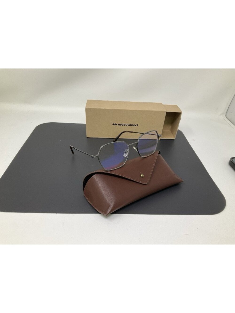 Eyebuydirect Kingston Eyeglasses Titanium Frame Gunmetal Geometric Eyeglasses 53
